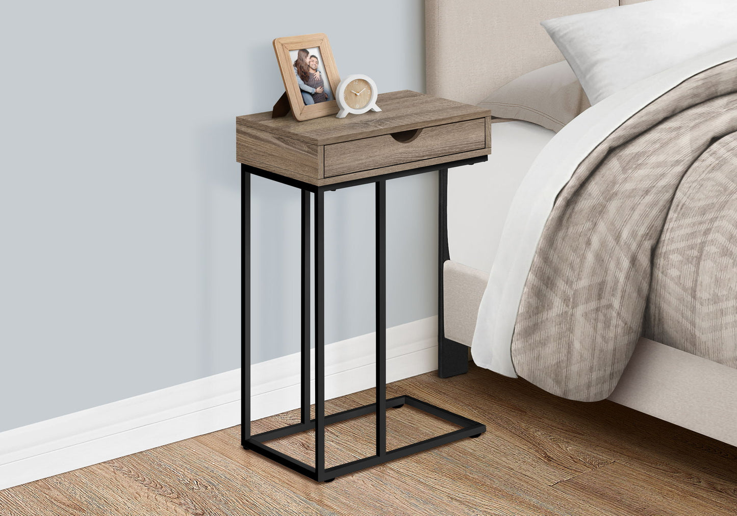 Accent Table, C - Shaped Contemporary & Modern Versatile Design