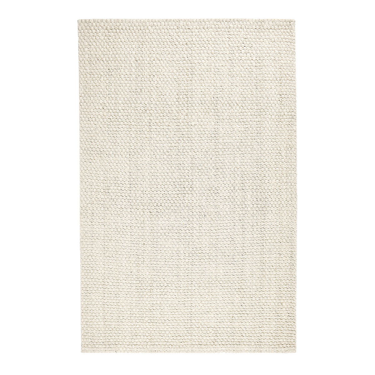 Ivory jute Panama rug, front view with tight woven pattern and flat edge