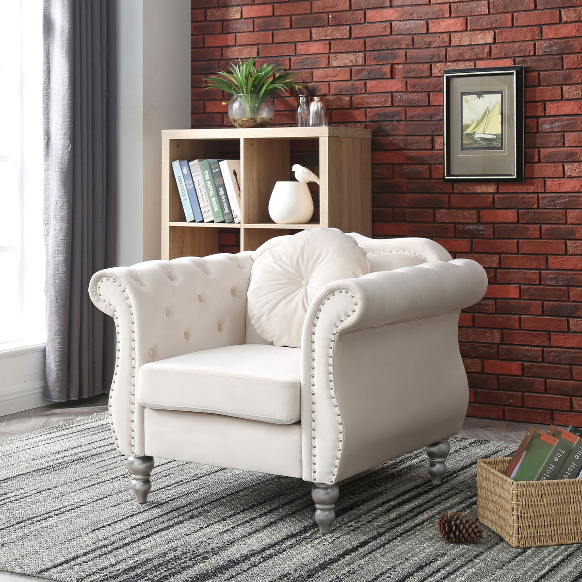 Chic Transitional Flared Arm Chair