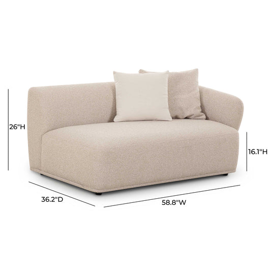 Sylvie - Right Arm 2-Seater Loveseat - Cream