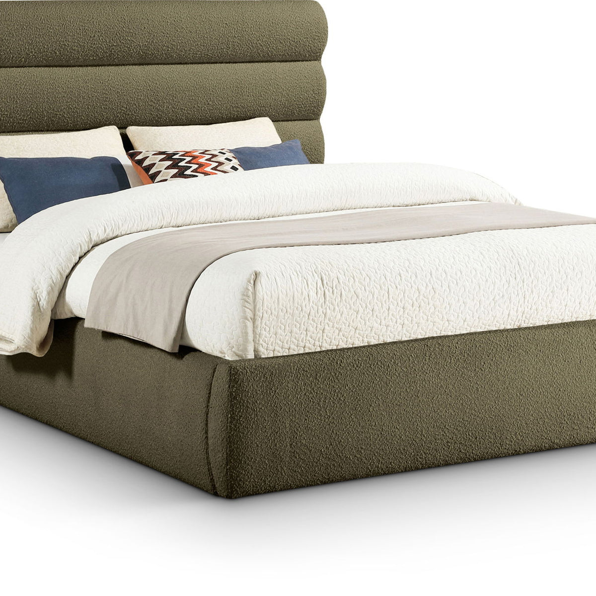 Adam - Boucle Fabric Bed With 52" Headboard