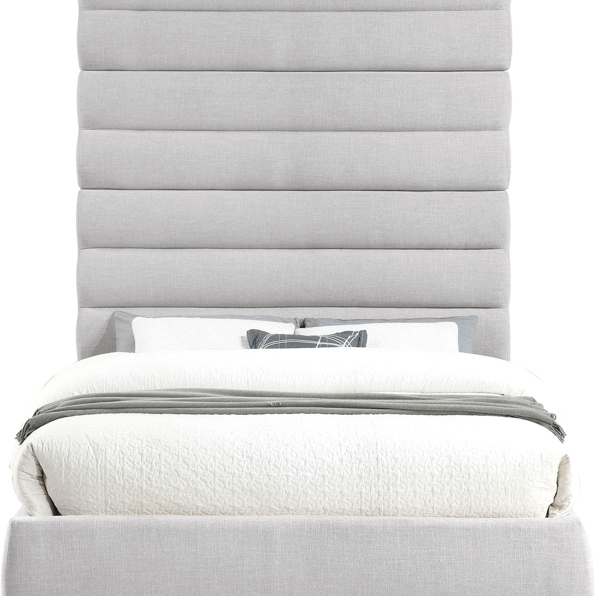 Adam - Linen Fabric Bed With 89" Headboard