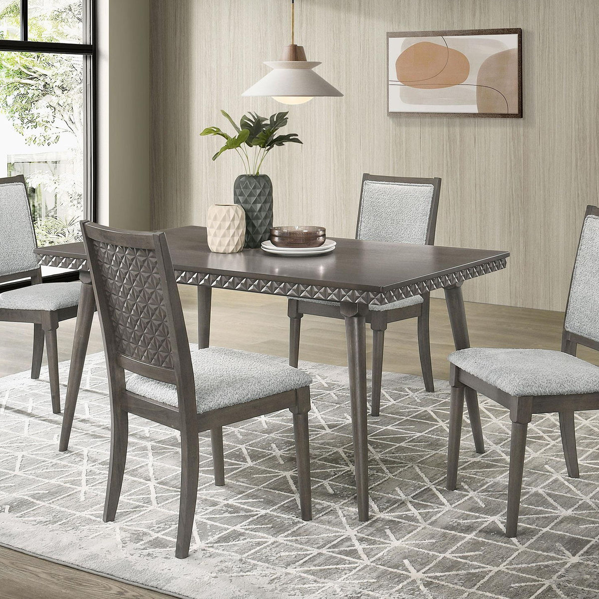 Onslow 5-piece 59-inch Rectangular Dining Set Dark Brown