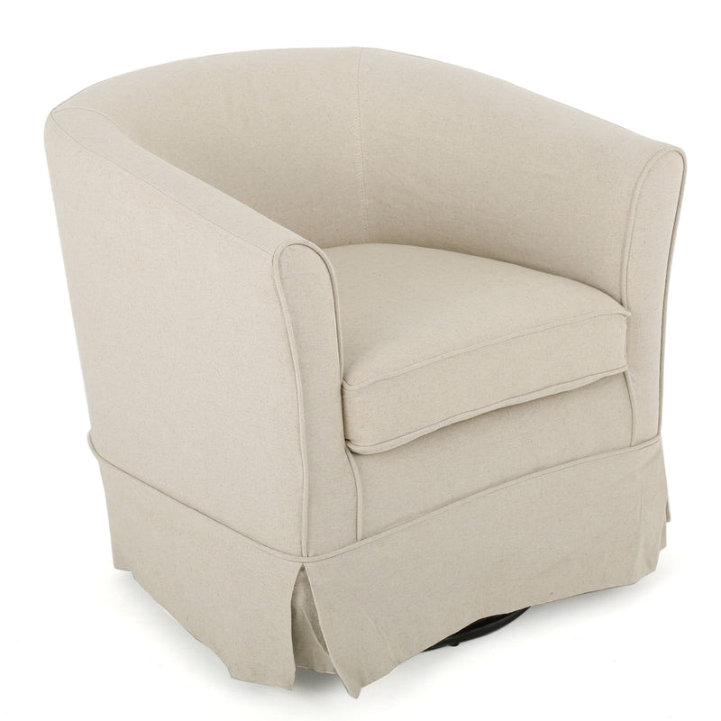 Glitter - Upholstered Swivel Chair With Loose Cover And Curved Back