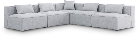 Cube - Linen 5 Piece Modular Corner Armless Sectional