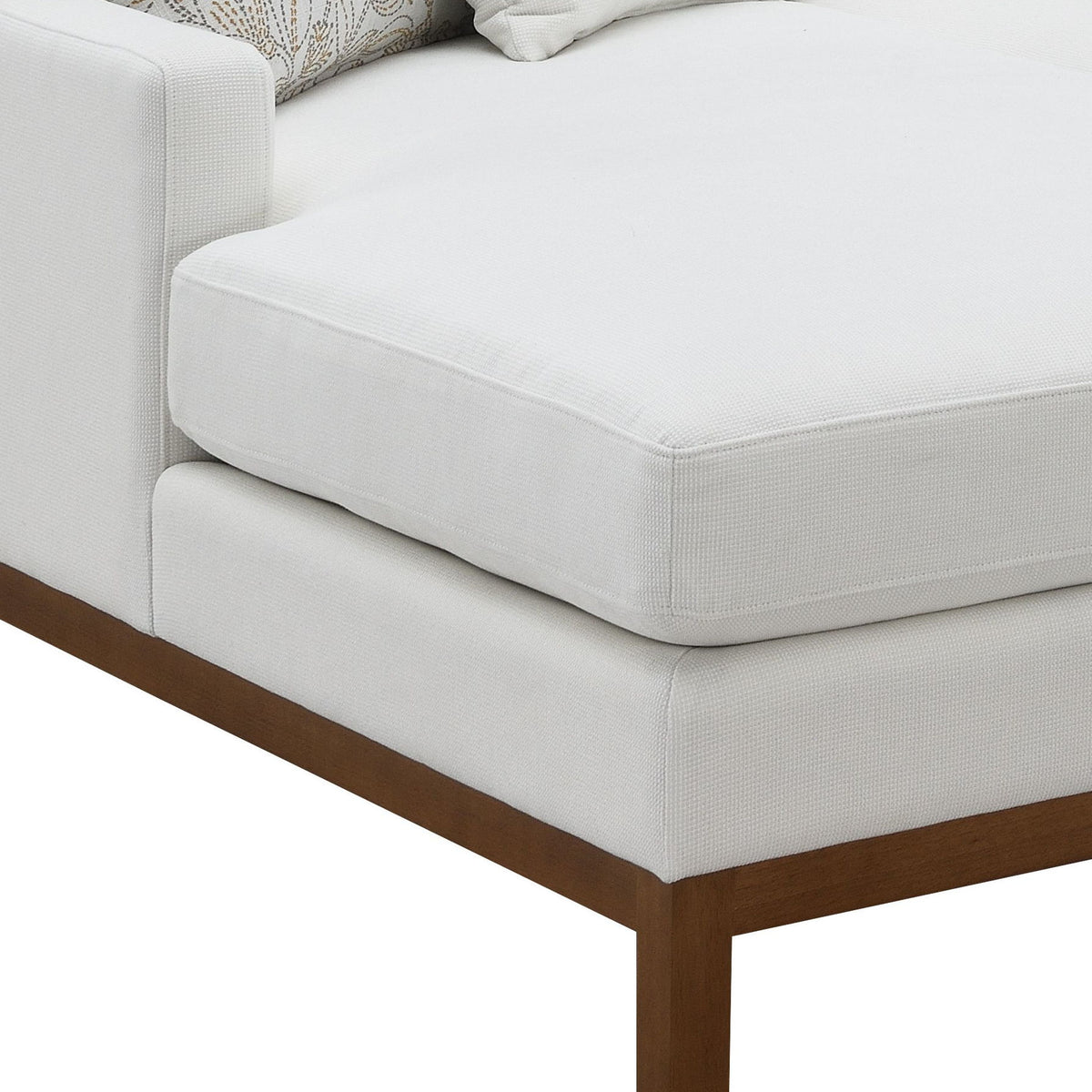 Valiant - Chenille Sectional Sofa With 4 Pillows - Ivory