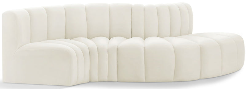 Arc - Velvet 4 Piece L-Shaped Modular Sofa