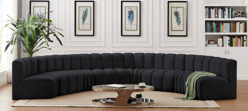 Arc - Velvet 8 Piece U-Shaped Modular Sofa