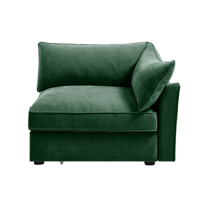 Right-Facing Velvet Sofa - Green Velvet