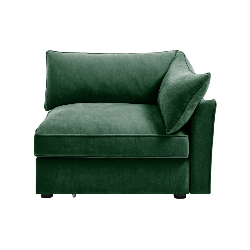 Right-Facing Velvet Sofa - Green Velvet