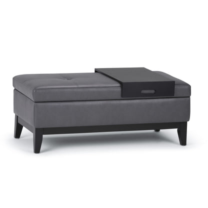 Oregon - Contemporary Storage Ottoman Bench With Tray