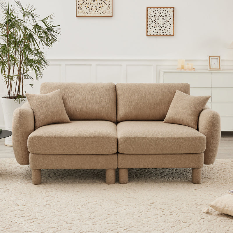 2-Seater Boucle Loveseat - Coffee Boucle