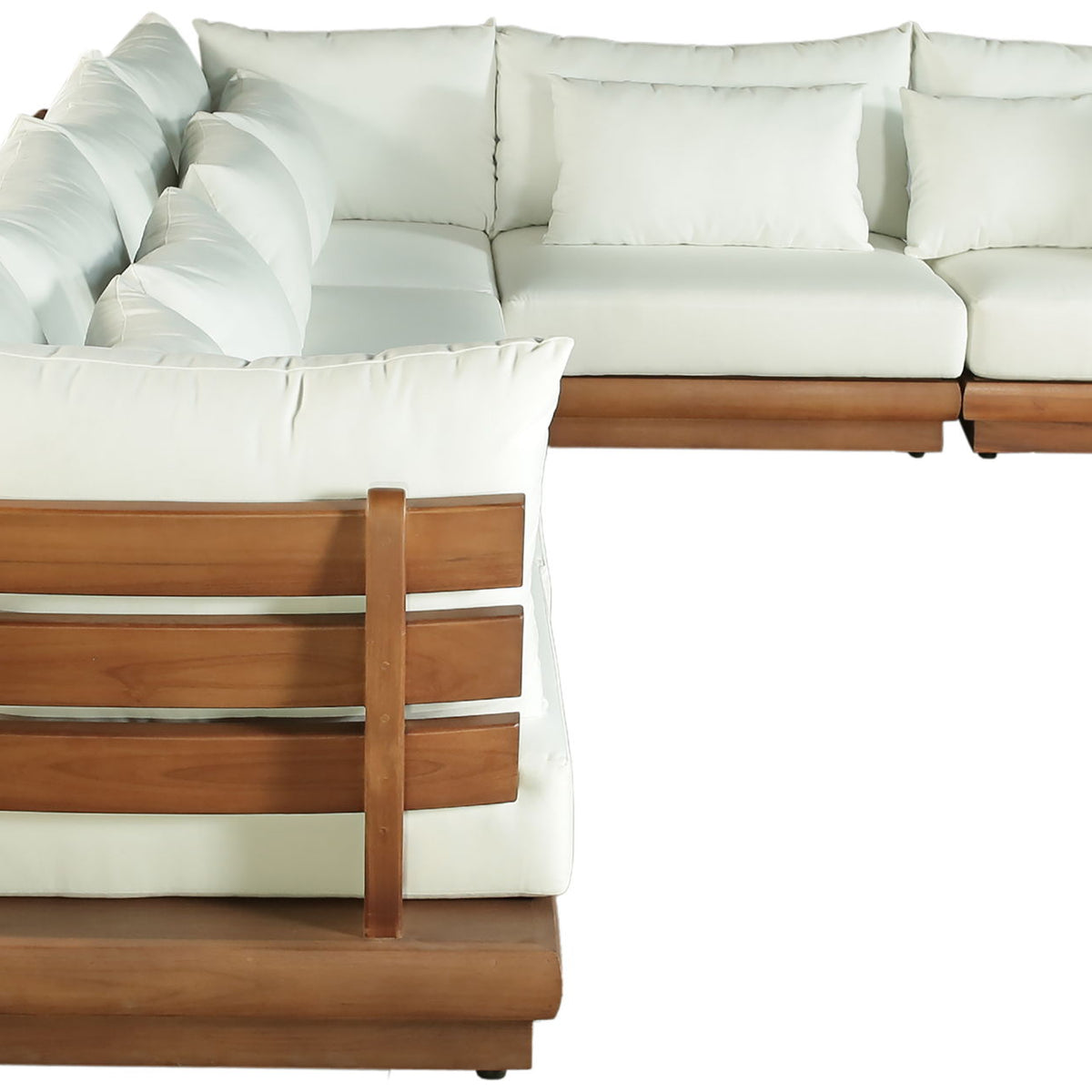 Mirella - 6 Piece Water Resistant Fabric Upholstered Outdoor Patio Modular Sectional