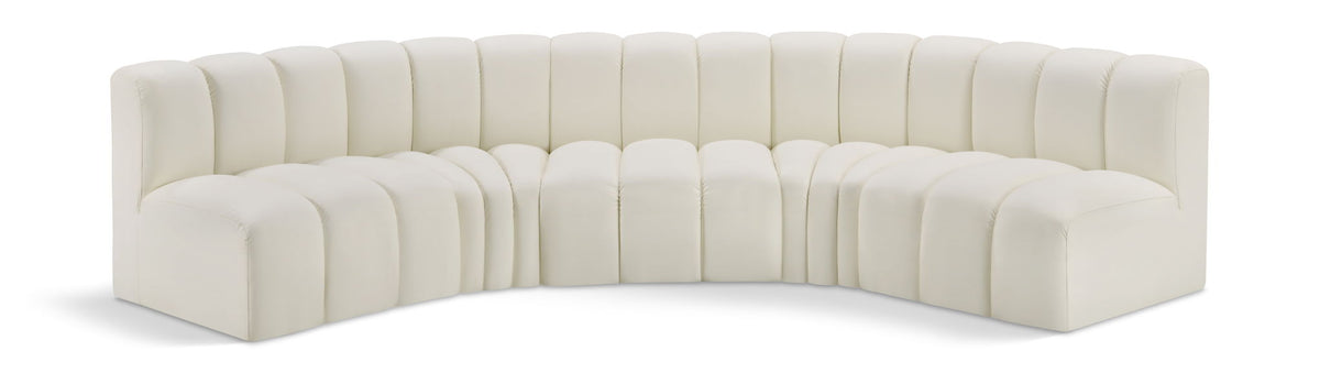 Arc - Faux Leather 5 Piece U-Shaped Modular Sofa