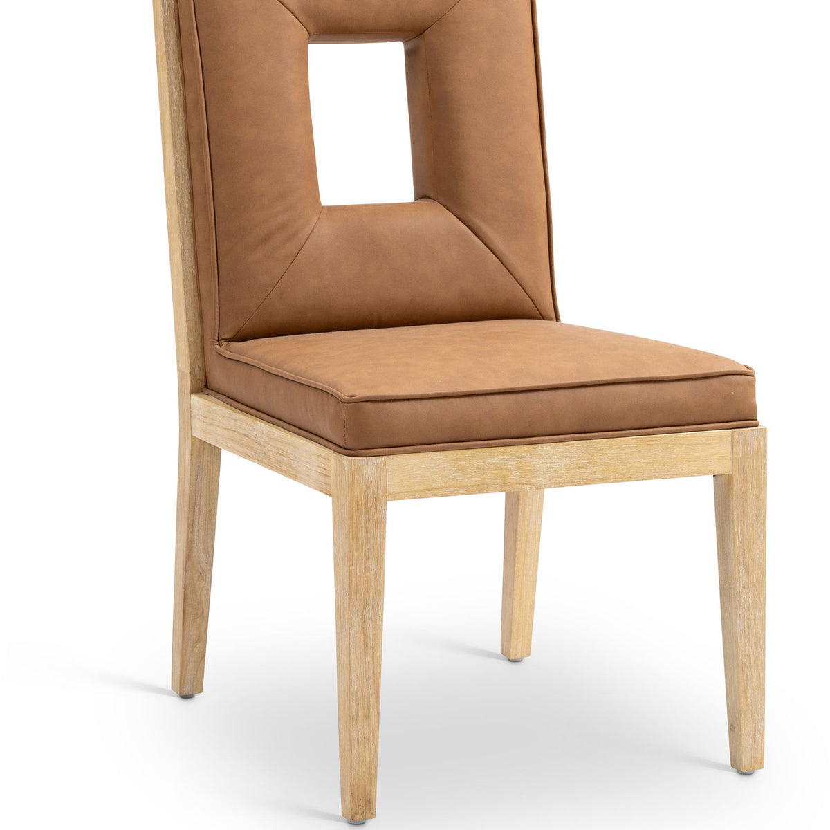 Gwendolyn - Faux Leather Dining Side Chair With Natural Frame (Set of 2)