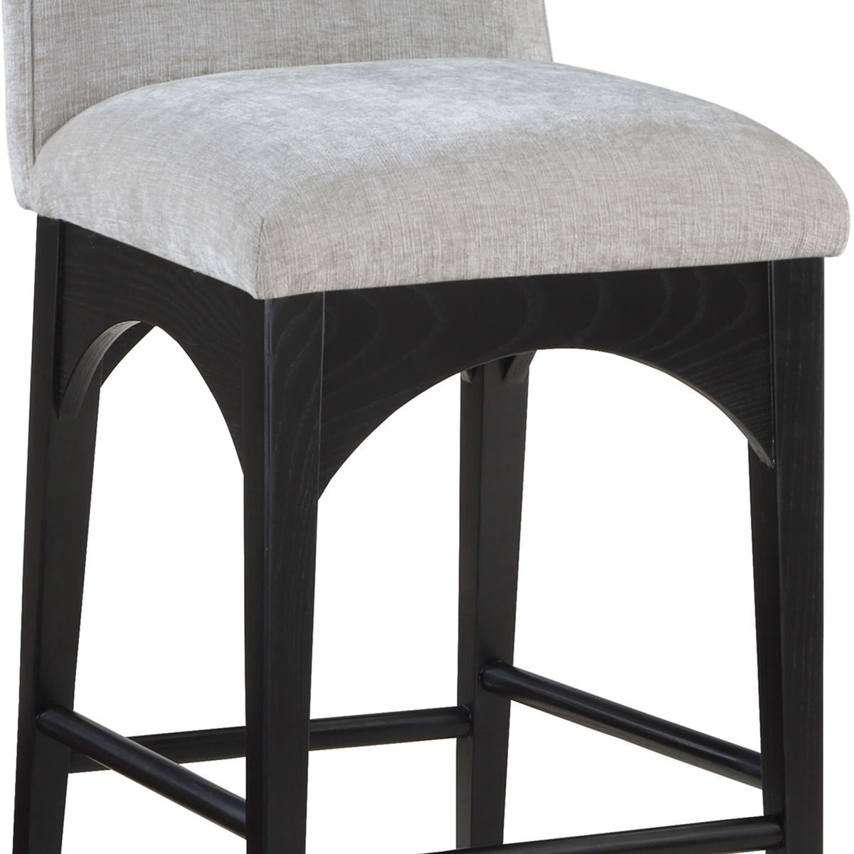 Waldorf - Chenille Stool With Black Legs