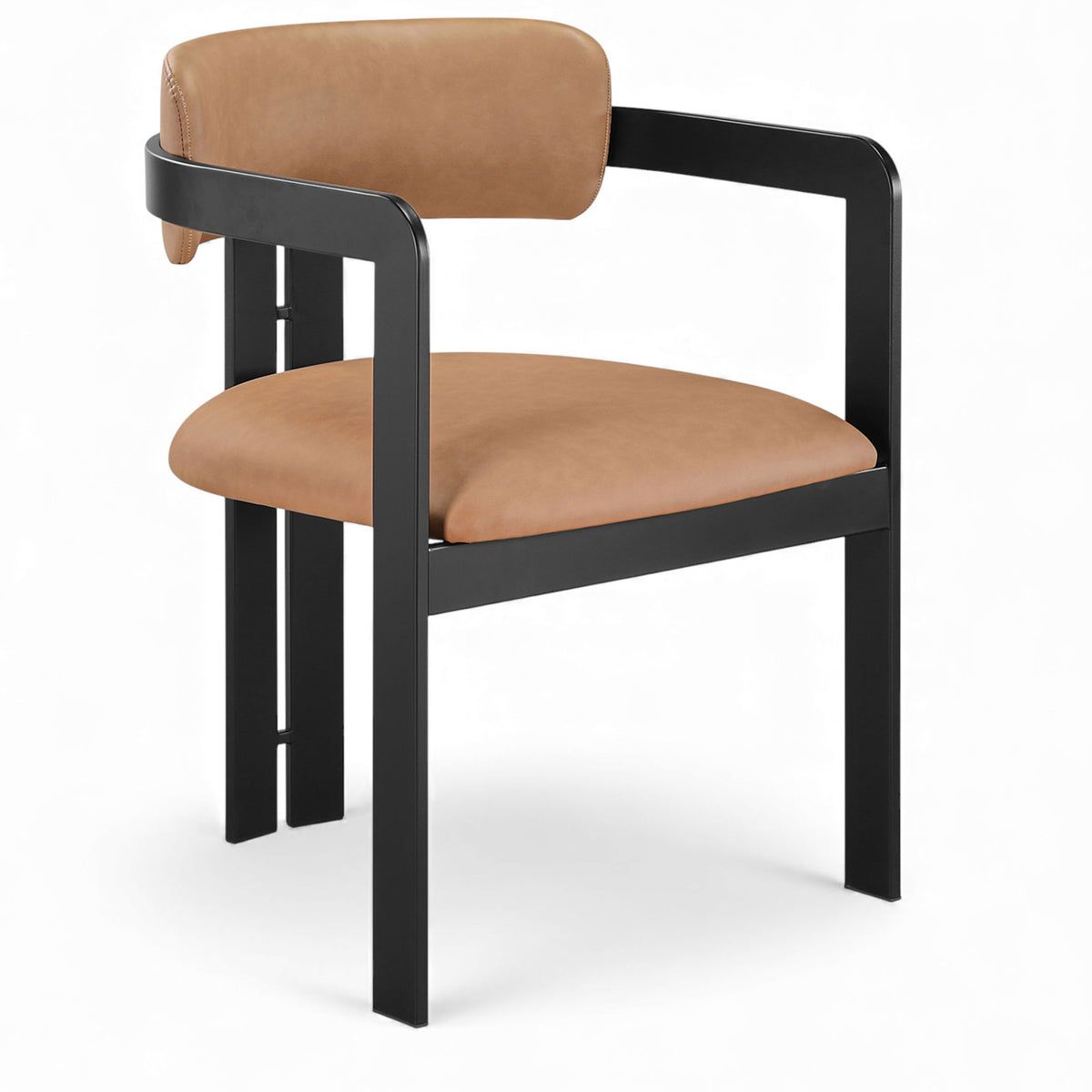 Aurum - Vegan Leather Upholstered Dining Chair With Graphite Black Base (Set of 2)