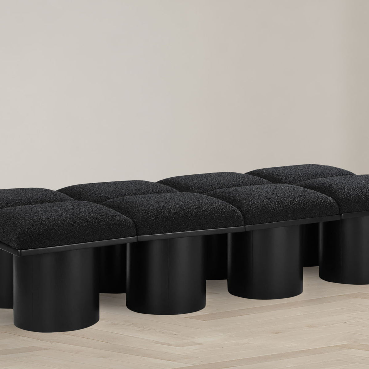 Pavilion - 8 Piece Modular Bench With Black Base