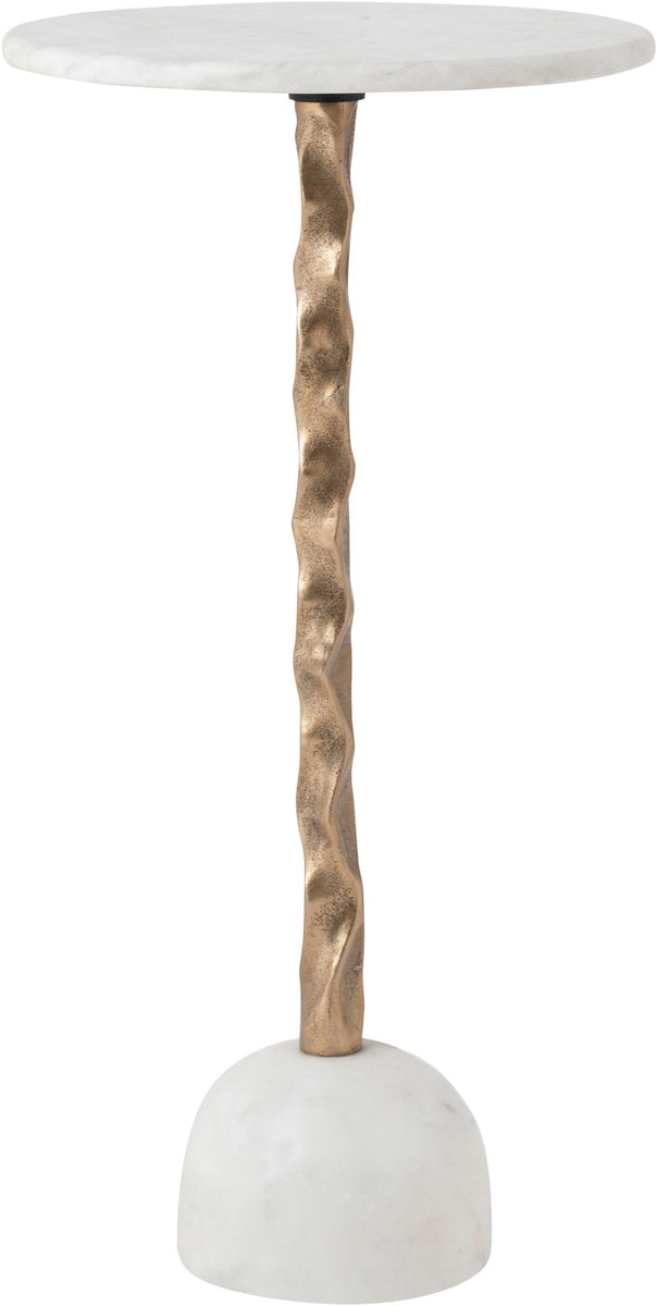 Helix - Genuine Marble Top And Aluminum Base End / Side Table
