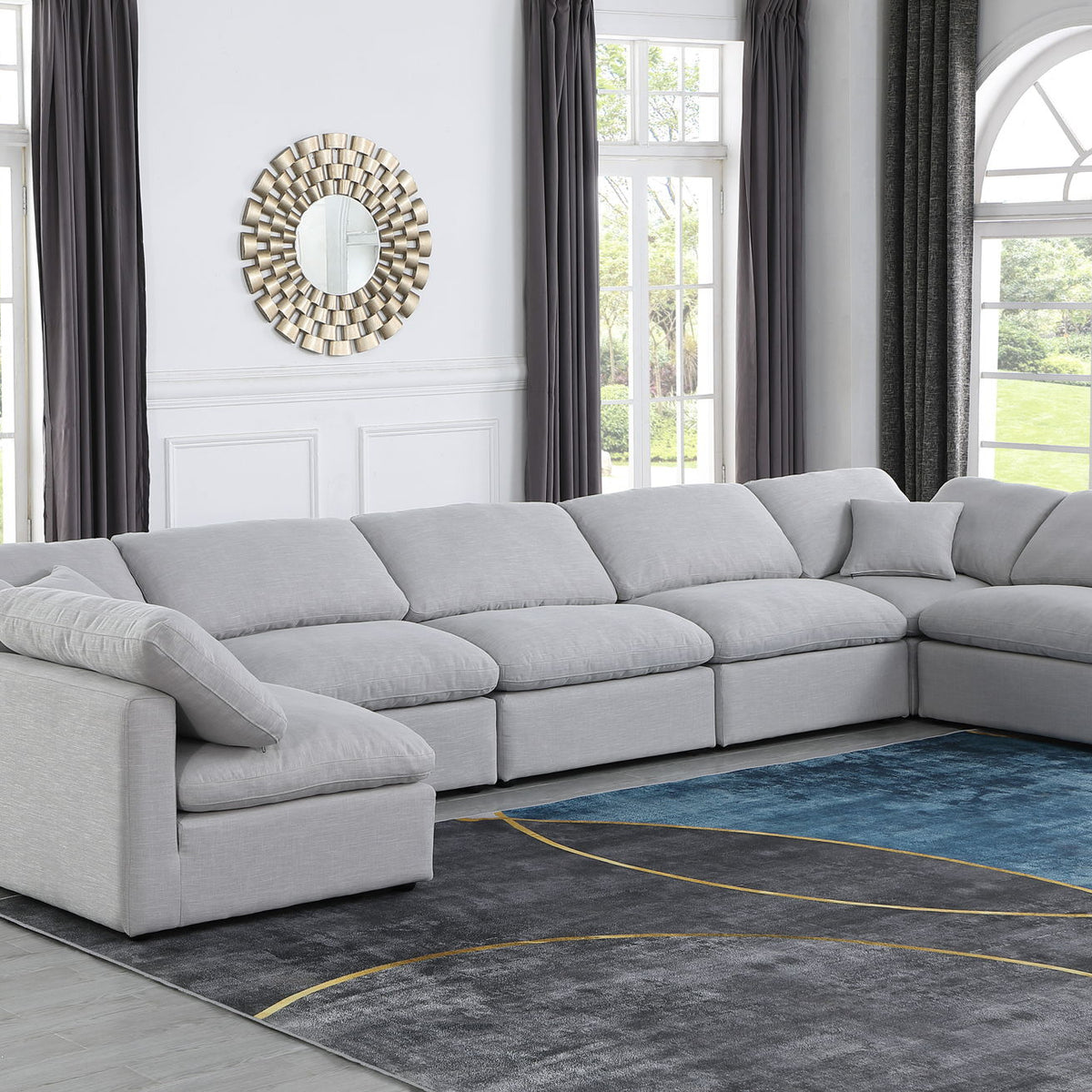 Indulge - Linen 7 Piece Modular U-Shaped Sectional
