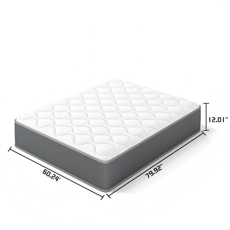 12" Hybrid Mattress With Individual Pocket Coils, Memory Foam
