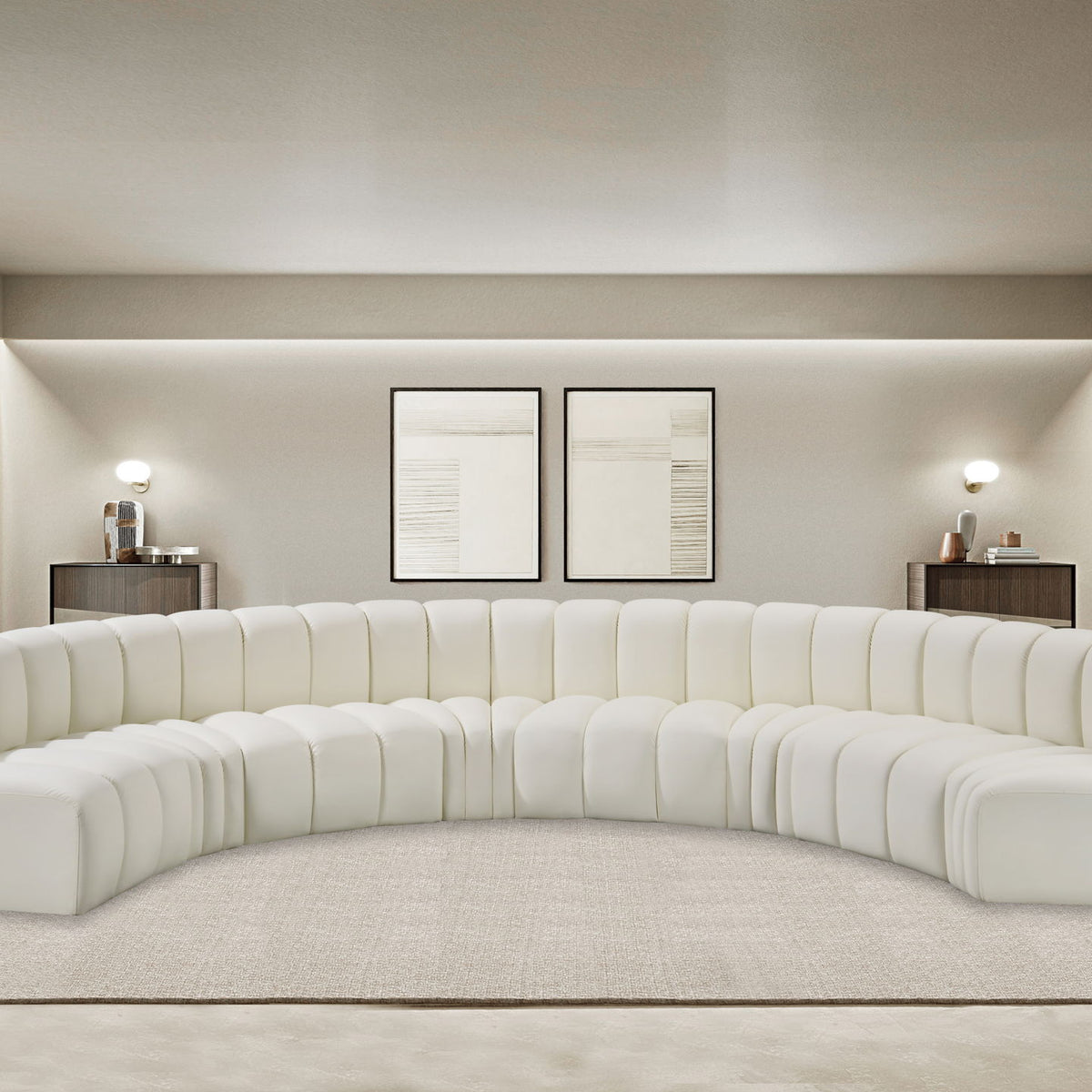 Arc - Faux Leather 8 Piece U-Shaped Modular Sofa