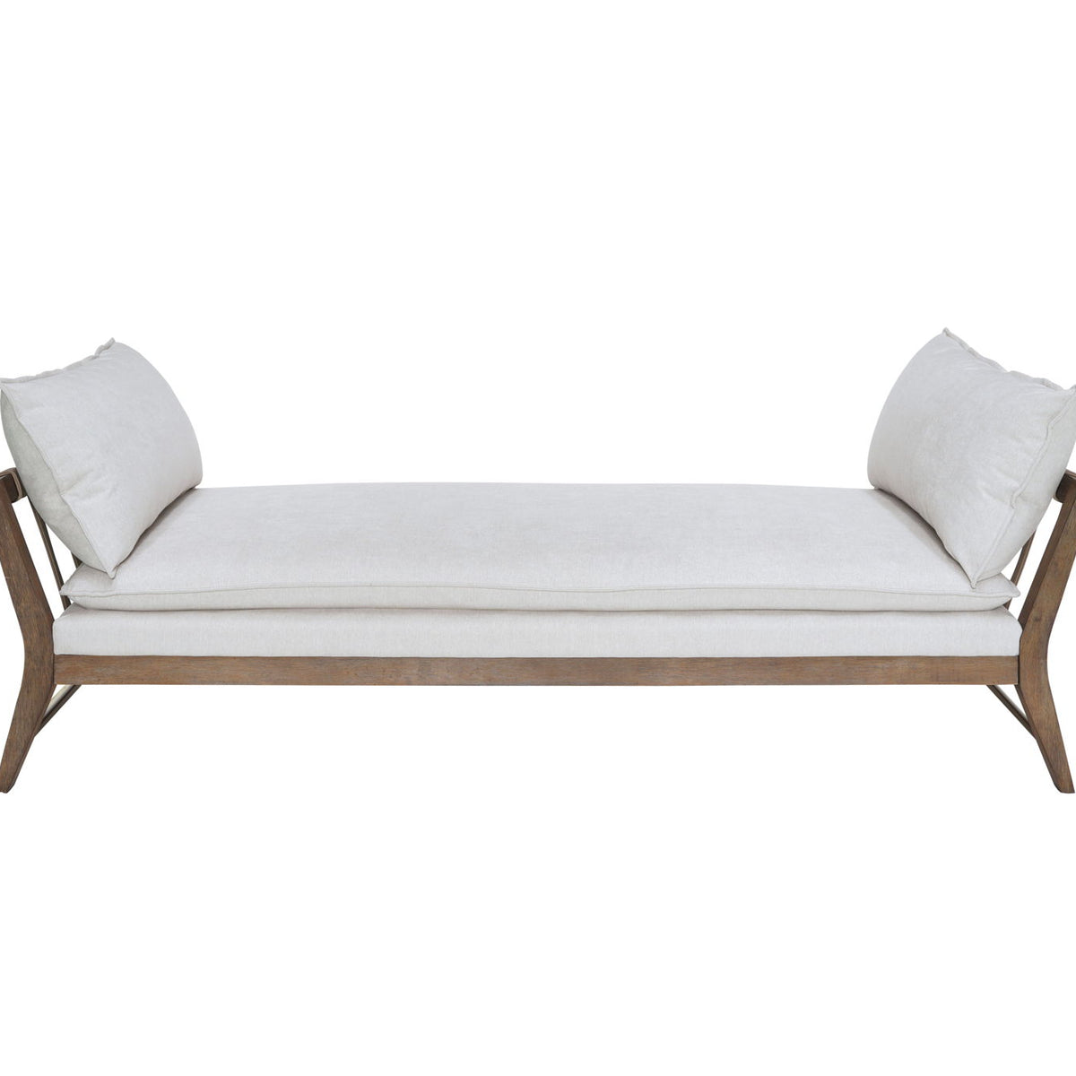 Daybed With Leather Strap Detail - White