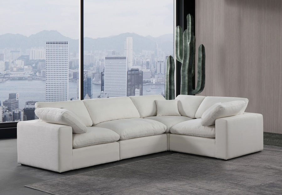 Meridian Furniture Comfy Linen Textured Fabric Sectional