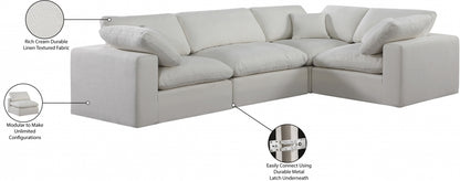 Meridian Furniture Comfy Linen Textured Fabric Sectional