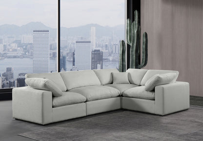 Meridian Furniture Comfy Linen Textured Fabric Sectional