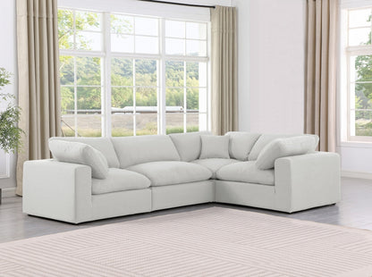 Meridian Furniture Comfy Linen Textured Fabric Sectional