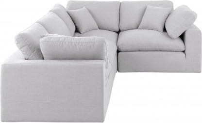 Meridian Furniture Comfy Linen Textured Fabric Sectional