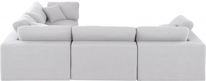 Meridian Furniture Comfy Linen Textured Fabric Sectional