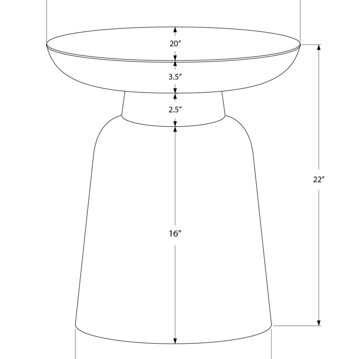 Drum Accent Side Table, Hammered Texture