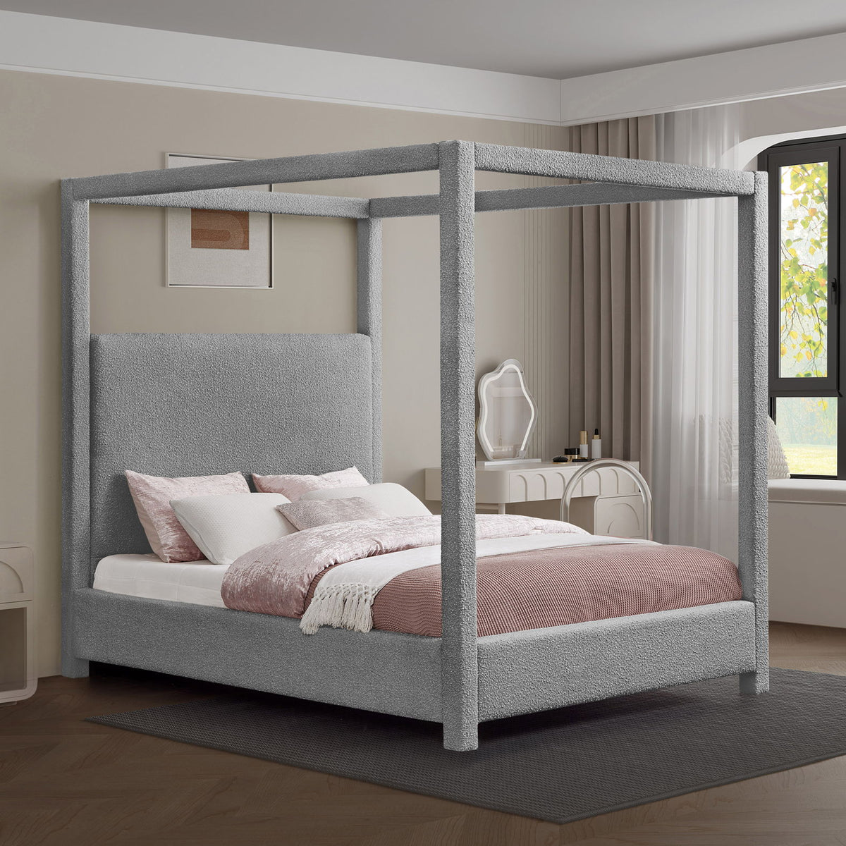 Eden - Boucle Fabric Upholstered Bed