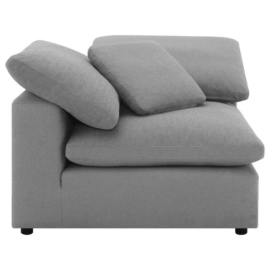 Raleigh - Boucle Upholstered Corner Chair - Gray