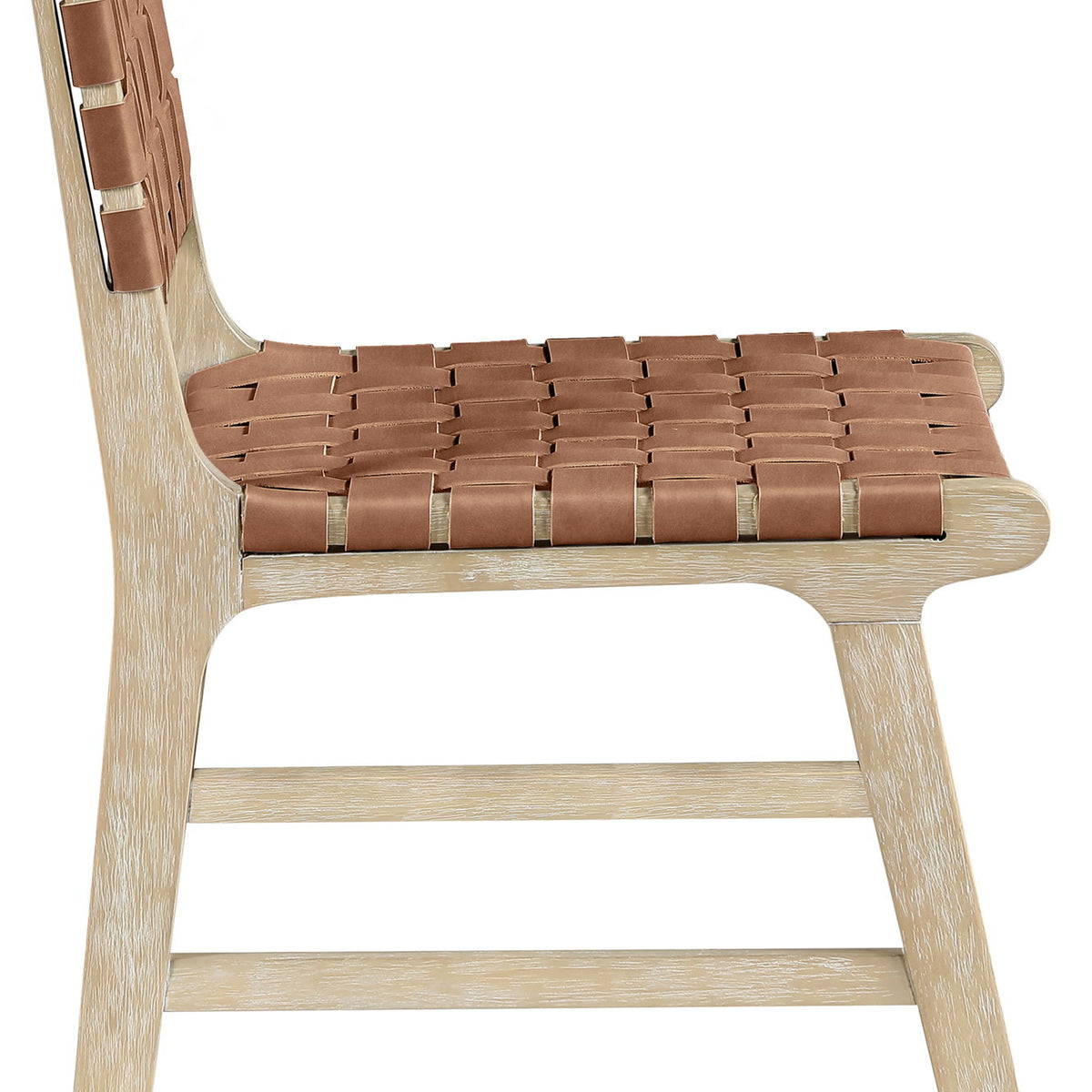 Entwine - Vegan Leather Upholstered Dining Chair - Painted Natural