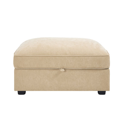 Chenille Ottoman - Wheat Chenille