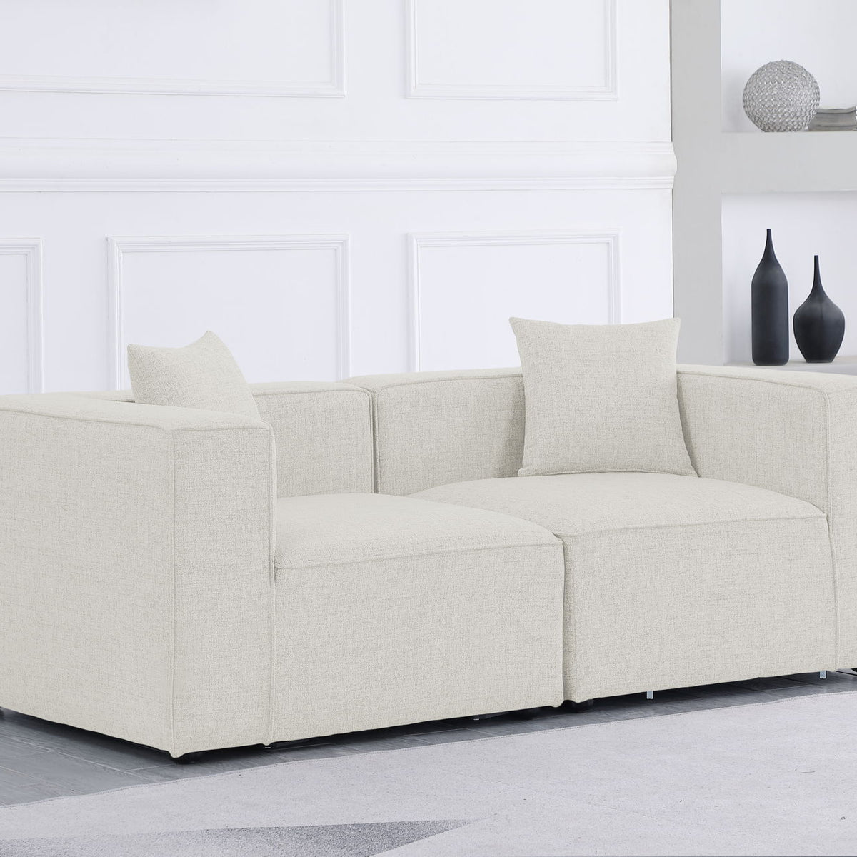 Cube - Linen Modular 2 Seat Sofa