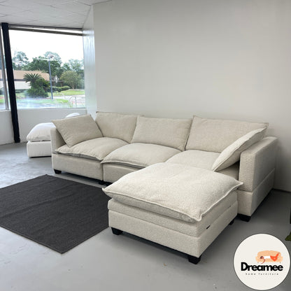 Off White Boucle Cloud Couch Sectional