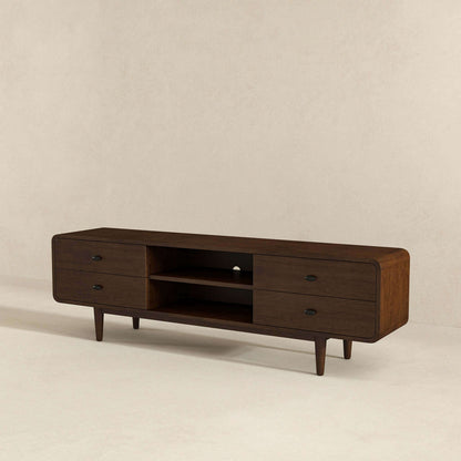 Alexa - Mid-Century Modern Style TV Stand - Dark Brown / Wood