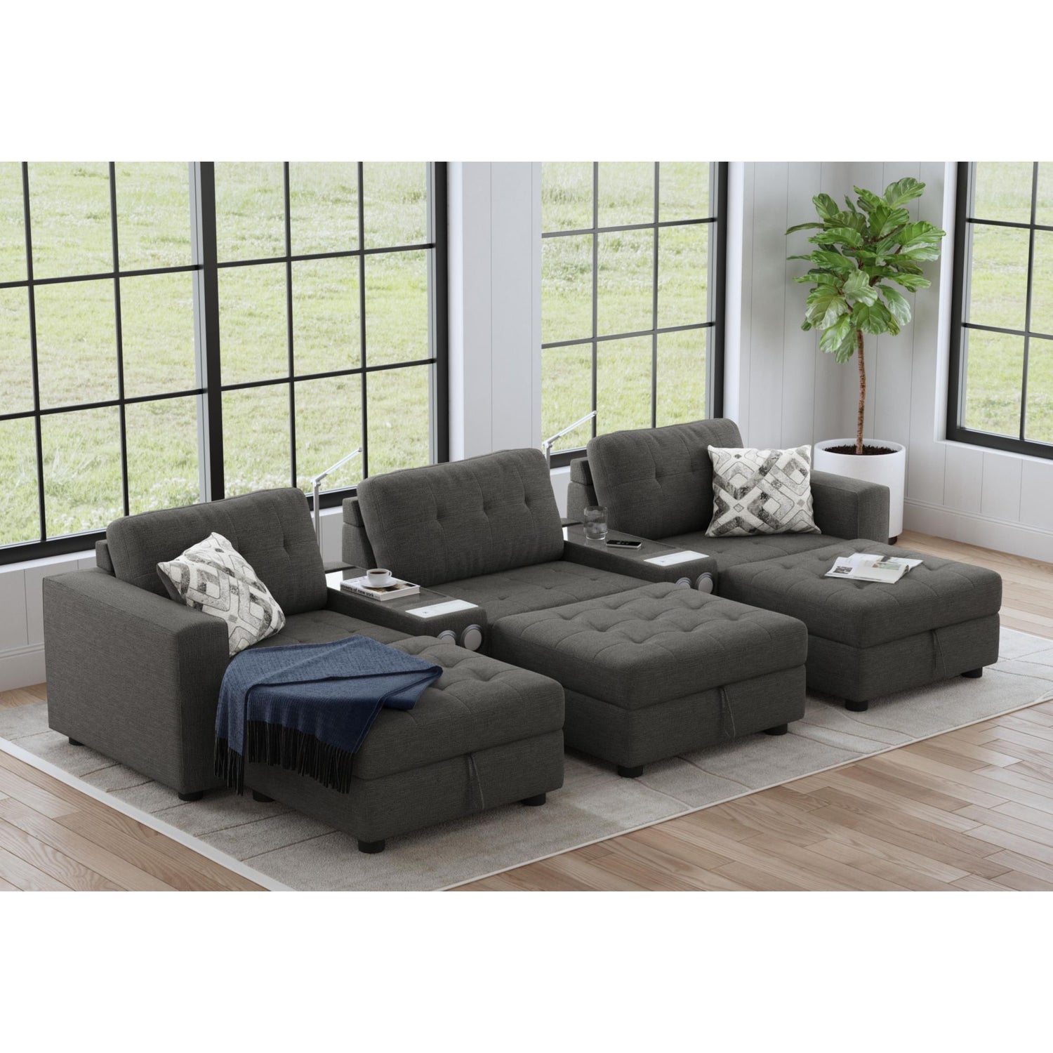 Options One - RHF Chair With 1 Pillow - Ash