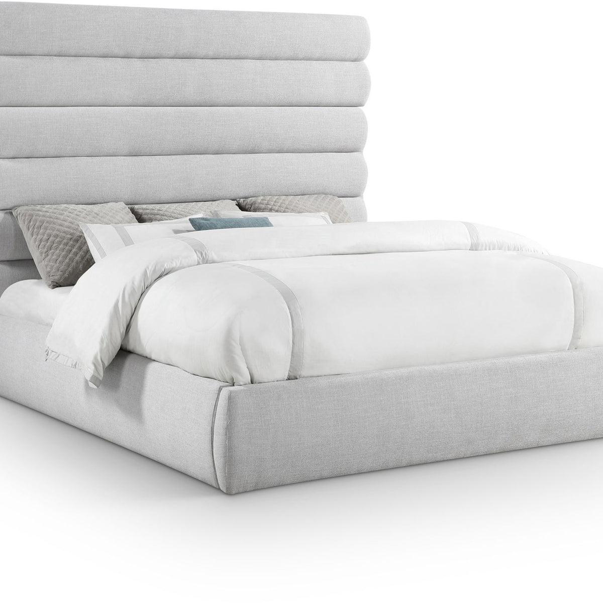 Adam - Linen Fabric Bed With 70.5" Headboard