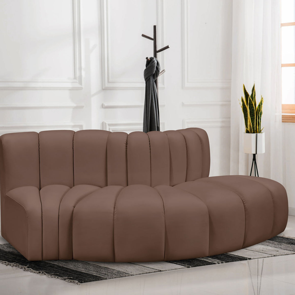 Arc - Faux Leather 3 Piece Modular Sofa