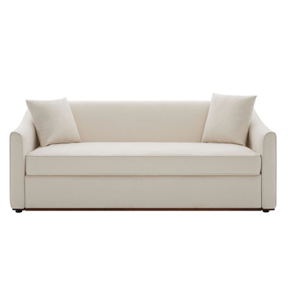 3 Seater Sofa With Wrap Around Armrests And Throw Pillows