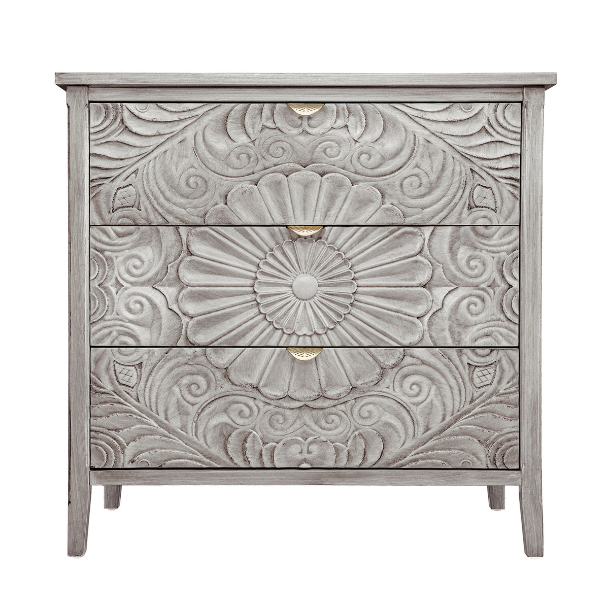 3 Drawer Cabinet, American Furniture, Suitable For Bedroom, Living Room - Light Gray