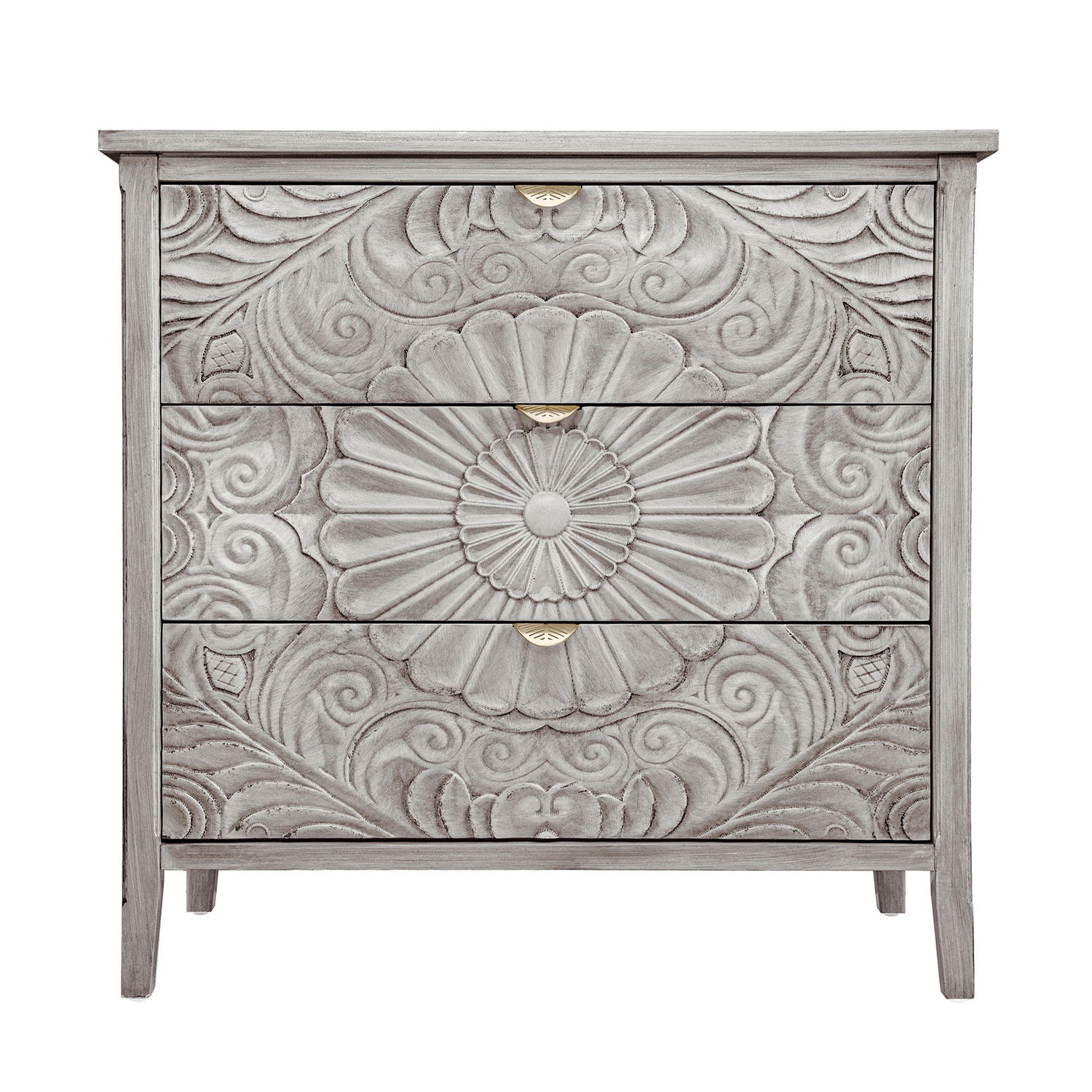 3 Drawer Cabinet, American Furniture, Suitable For Bedroom, Living Room - Light Gray