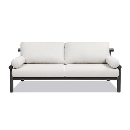 Zara - Dowel Frame Bolster Patio Deep Seating Sofa - Wheat Beige Axroma Olefin