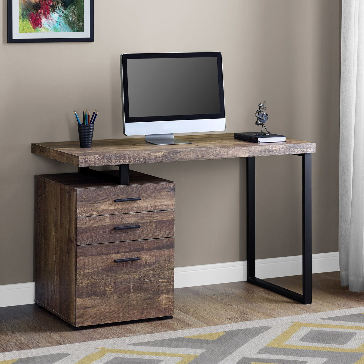 Computer Desk For Home Office, Left, Right Set - Up, Ample Storage Drawers