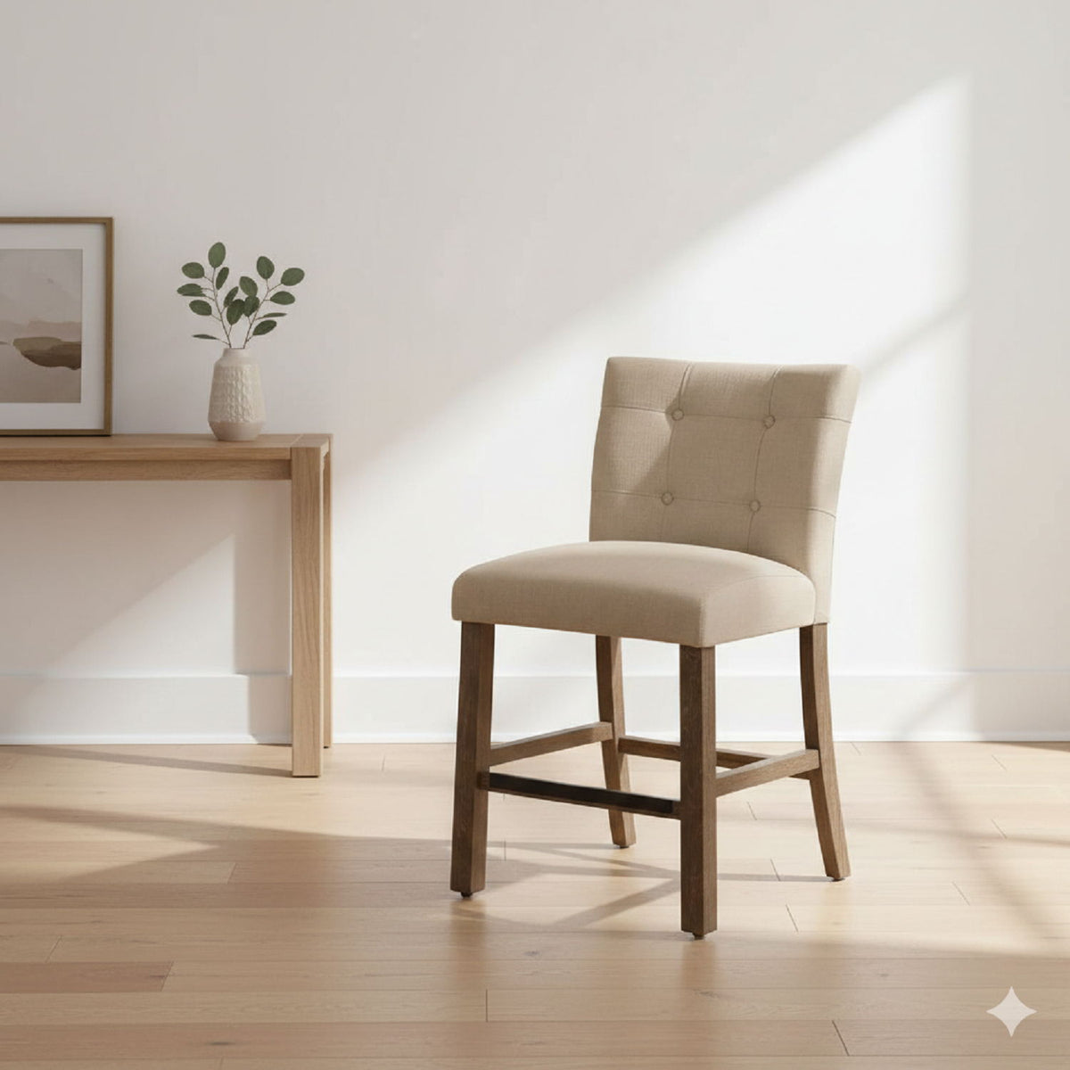Upholstered Counter Dining Chair (Set of 2) - Light Gray